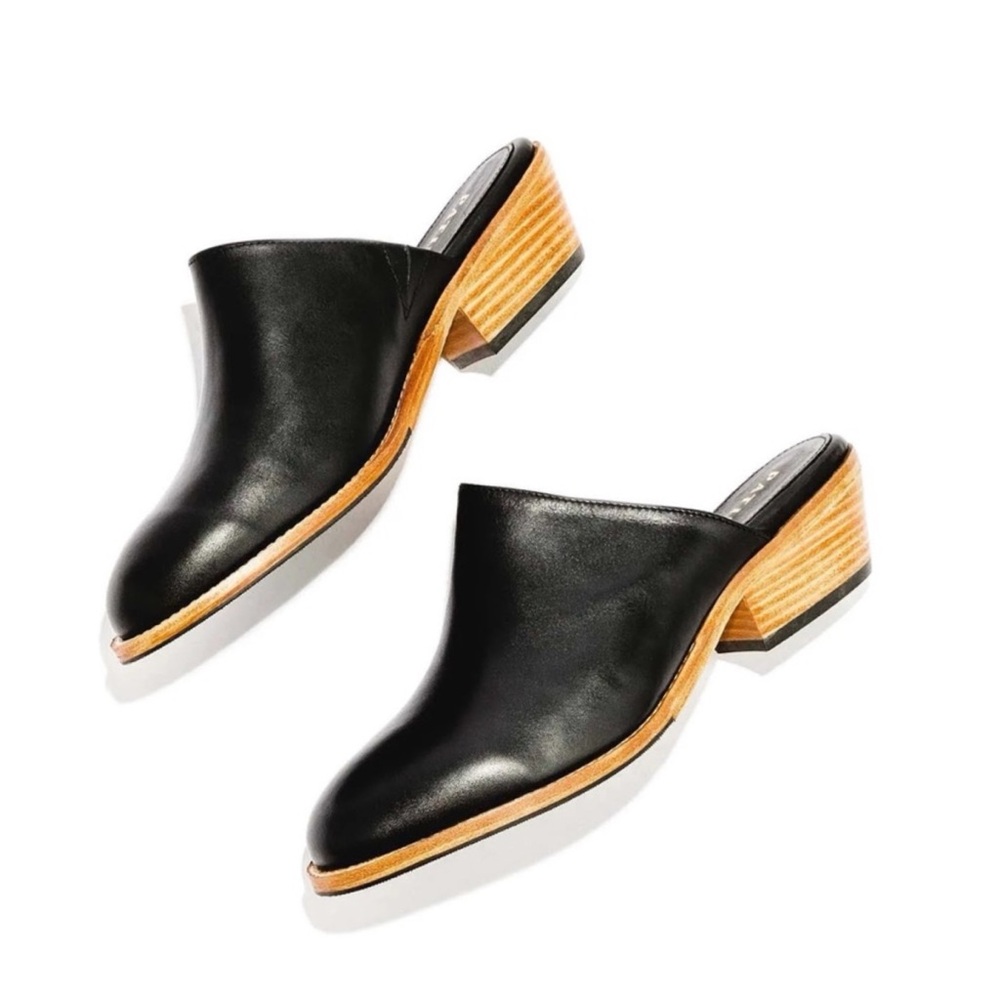 Patina Portland Leather Goods Almost Perfect Closed Toe Mules Shoes Black 9.5 - Picture 4 of 16